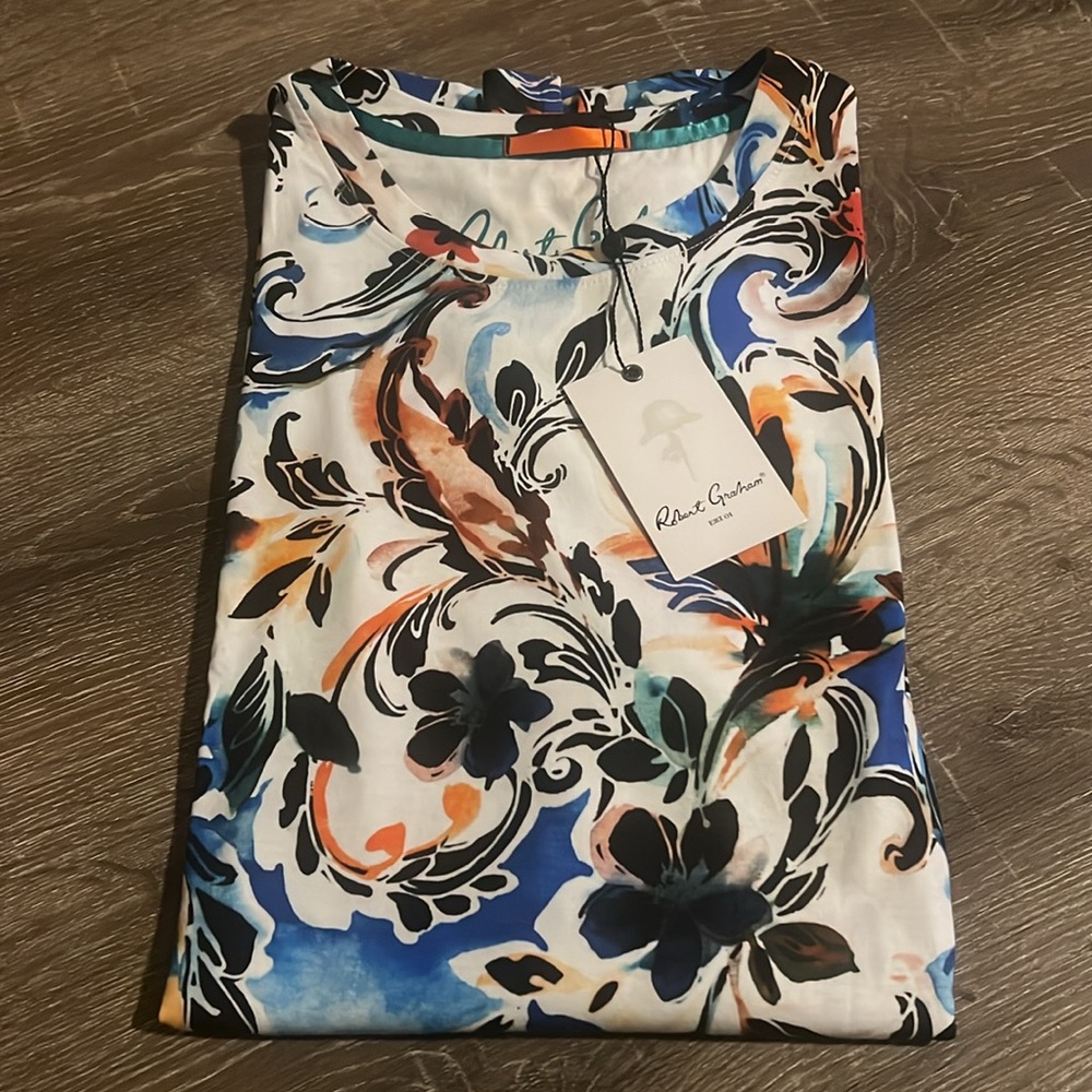 Robert Graham LUSSARI T-SHIRT Multi color NWT size Large